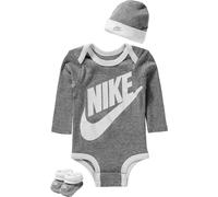 Nike Kids Futura Logo Long Sleeve Set 3 Units Gris 6-12 Months Garçons,Filles