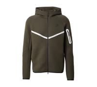 Nike Sportswear Veste de survêtement 'TECH FLC' olive / noir / blanc, Taille S