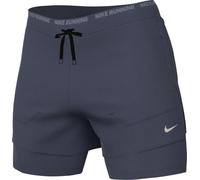 Nike Stride Dri-Fit DM4757-437 Short de Course Hybride pour Homme, Bleu foncé/argenté réfléchissant, Taille XL