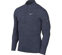 Nike Stride Dri-Fit HV2180-437 Haut de Course intermédiaire avec Demi-Fermeture éclair pour Homme, Bleu foncé/argenté réfléchissant, Taille S