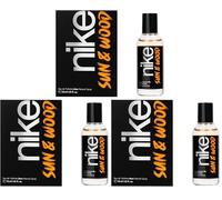 NIKE - Sun & Wood, Eau de Cologne pour homme, 30 ml, format voyage, parfum en spray, eau de toilette naturelle et masculine, arôme boisé, fruité et ambré, parfum frais et durable (Lot de 3)