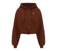 Nike - Sweat à capuche court oversize zippé en polaire Studio - Femme - Sport - Brun - Taille: 36 FR