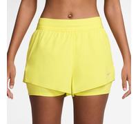 Nike Swift 2in1 Short De Running Femmes - Jaune Citron , Argent, Taille XS