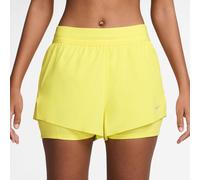Nike Swift 2in1 Short Short de running Femmes-jaune citron, argent, Taille XL