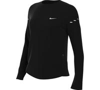 Nike Swift Dri-Fit UV HQ0503-010 Haut de Course à Manches Longues avec col Rond pour Femme, Noir/argenté réfléchissant, Taille M