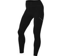 Nike Swift HJ2252-010 Legging d'entraînement 7/8, Taille Haute et Poches, pour Femme, Noir/argenté réfléchissant, Taille M