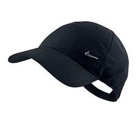 Nike Swoosh Casquette réglable Mixte, Noir/Argent Métallique, FR (Taille Fabricant : Unique)