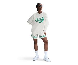 Nike Swoosh Fly Women's Dri-FIT Oversized French Terry Basketball Sweatshirt Sail/Stadium Green - S