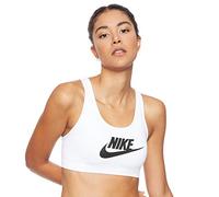 Nike Swoosh Futura Bra, Soutiens-Gorge de Sport Femme, Blanc (White/Black 100), Large