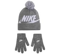 Nike Swoosh Pom Beanie Glv Set pour enfants Dk Grey Heather One Size
