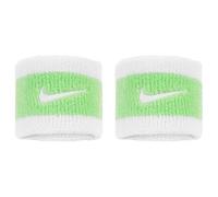 Nike Swoosh Writbands Paire de poignets Tergisudore Tennis éponge (WHITE/VAPOR GREEN/WHITE)