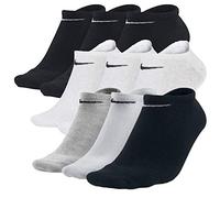 Nike SX2554 Set de 9 paires de chaussettes de sport invisibles Noir/blanc/gris - - Medium