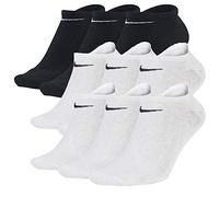 Nike SX2554 Set de 9 paires de chaussettes de sport invisibles Noir/blanc/gris - Multicolore - Large