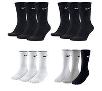 Nike SX4508 Lot de 12 paires de chaussettes pour homme et femme, conviennent au tennis, à la course, en blanc, noir et gris, 6 x noir, 3 x blanc, 3 x gris., 36