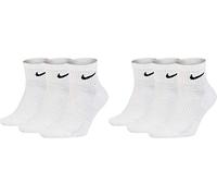 Nike SX7667 Lot de 6 paires de chaussettes courtes pour homme et femme en coton rembourré, hauteur au dessus de la cheville - Taille : 34, 36, 38, 40, 42, 44, 46, 48, 50, Blanc., L