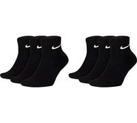 Nike SX7667 Lot de 6 paires de chaussettes courtes pour homme et femme en coton rembourré, hauteur au dessus de la cheville - Taille : 34, 36, 38, 40, 42, 44, 46, 48, 50, Noir , L