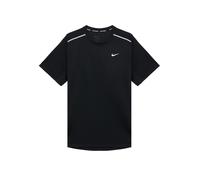 NIKE T-Shirt fonctionnel 'MILER' noir / argent / blanc, Taille 158-170