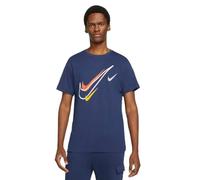 NIKE DQ3944 100 T-shirt classique à manches courtes avec logo Swoosh pour homme Blanc, bleu marine, M