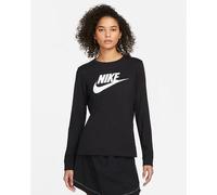 Nike T-Shirt Sportswear Essentials Manches Longues, Femme - 010 ( Noir/Blanc)