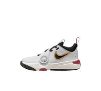Nike Team Hustle D 11 (PS) Sneaker, White Black Metallic Gold University Red, 32 EU