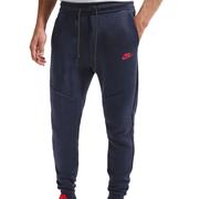 Nike Sportswear Pantalon 'TCH FLC' bleu marine / rouge vif, Taille 31-32
