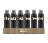 NIKE - The Perfume Man 6-Pack 200 ml, Déodorant Spray Homme, Déodorant Anti-Tâches pour Tous Types de Peaux, 0% Sels d'Aluminium, Parfum Boisé Aromatique Longue Tenue