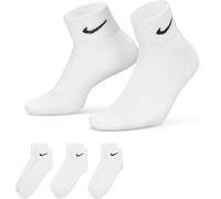 Nike Three Pack Quarter Socks Mens Blanc/Noir 2-5 (S) Male
