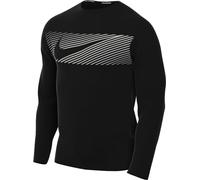 Nike Top M NK DF UV Miler Top Ls Flash, Black/Reflective Silv, FB8552-010, L