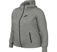 Nike Top W NSW TCH FLC WR Fz HDY, DK Grey Heather/Black, FB8340-063, 4X