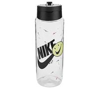 Nike TR Renew Recharge Straw Bottle 24oz Gourde Adulte Unisexe, Transparent/Noir, 709ml