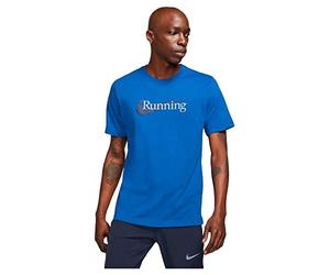 Nike U NK DF Tee HBR T-Shirt, Game Royal/Black, L Mens