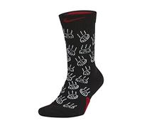 Nike U NK Elite Crew - GFX 2 Chaussettes Black/White/Gym Red FR : M (Taille Fabricant : M)