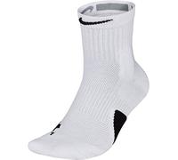 NIKE U NK Elite Mid Socks Unisex, White/Black/Black, S