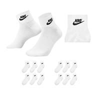 Nike U Nk NSW Evry Essential Ankle Socks Lot de 3, 12 paires - Blanc, 38-42