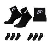 Nike U Nk NSW Evry Essential Ankle Socks Lot de 3, 6 paires de gants noirs., 34-38