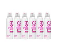 NIKE - Ultra Pink 6-Pack 200 ml, Déodorant Spray Femme, Déodorant Anti-Tâches pour Tous Types de Peaux, 0% Sels d'Aluminium, Longue Tenue, Parfum Gourmand Oriental