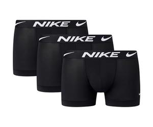 NIKE Underwear Homme Logo Print Trunks Lot de 3 - Imprimé Moderne intégral, Élastique, Coupe Confortable, Black/Black/Black, XS