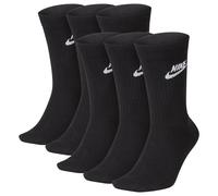 Nike Unisexe 6er Paquet de Sport - Everyday,Essentiel Ras Du Cou,Unicolore Noir