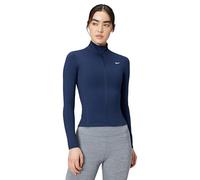 Nike Veste ajustée W Nk One Df Fz pour femme, bleu marine/blanc, taille L