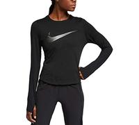 Nike W NK Dry ELMNT Top Crew GX T-Shirt à Manches Longues Femme, Black, FR : XS (Taille Fabricant : XS)