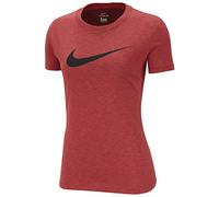 Nike W NK Dry Tee DFC Crew T-Shirt Femme Ember Glow/HTR/Black FR : S (Taille Fabricant : S)