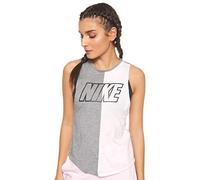 Nike W NK Miler Tank SD Réservoir Femme, Carbon Heather/Pink Foam/Blac, FR : L (Taille Fabricant : L)