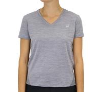 Nike W NK Miler Top Vneck T-Shirt Femme Gunsmoke/HTR/(Reflective Silv) FR: XS (Taille Fabricant: XS)
