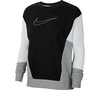 Nike W NSW Crew Hbr Ft CB T-Shirt à Manches Longues Femme Black/White/DK Grey Heather FR: 2XL (Taille Fabricant: 2XL)