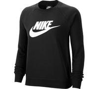 Nike W NSW Essntl Crew FLC Hbr T-Shirt à Manches Longues Femme Black/(White) FR: 2XL (Taille Fabricant: 2XL)