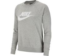 Nike W NSW Essntl Crew Flc Hbr T-Shirt à manches longues Femme Dk Grey Heather/(White) FR: L (Taille Fabricant: L)