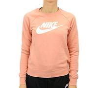 Nike W NSW ESSNTL Crew FLC HBR T-Shirt à Manches Longues Femme Pink Quartz/White FR : XL (Taille Fabricant : XL)