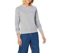 Nike W NSW Essntl Crew FLC T-Shirt à Manches Longues Femme DK Grey Heather/(White) FR: L (Taille Fabricant: L)