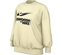 Nike W NSW FLC Os Crew Gls Haut, Coconut Milk/Black, L Femme