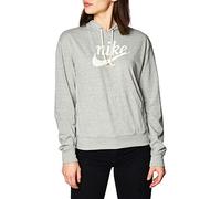 Nike W NSW Gym VNTG Hoodie HBR Sweat-Shirt Femme, DK Grey Heather/(sail), FR : L (Taille Fabricant : L)